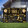 40th Birthday Banner Black Gold, Back in 1985 Poster UK