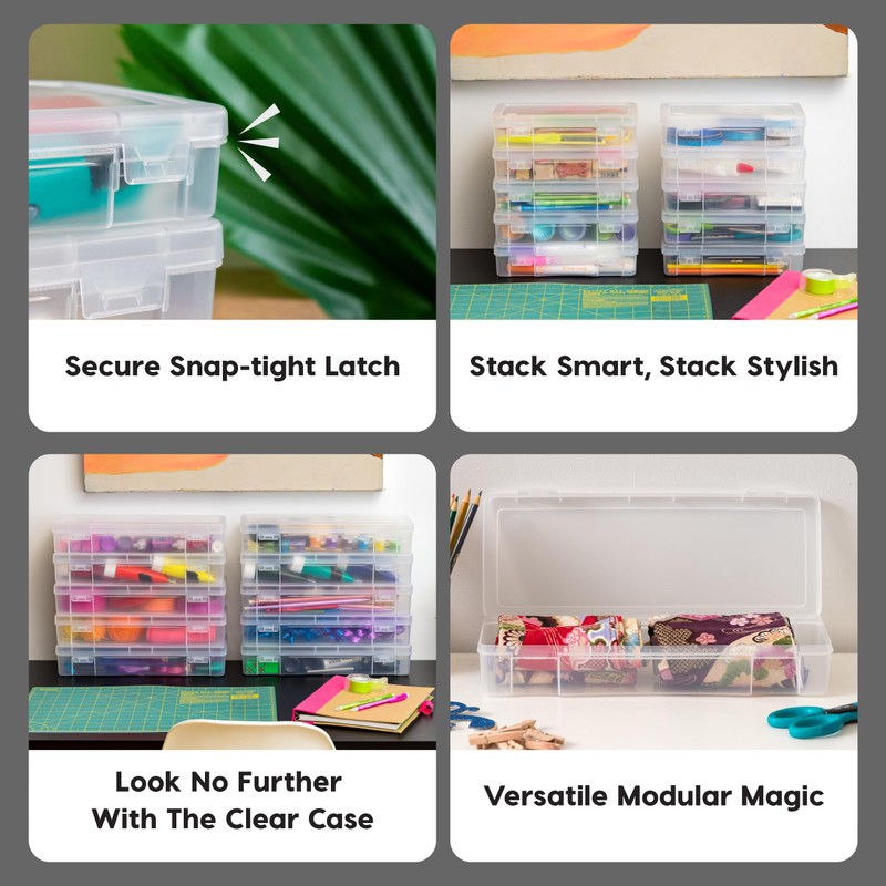 IRIS USA Pencil Case Boxes, 10-Pack, |Made in USA|, Plastic