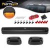 Partsam 3X Smoke Cab Light Amber 12LED Cab Marker Top Roof Running Light Assembly + Wire Harness Compatible with Silverado/ Sierra 1500 2500 2500HD 3500 3500HD 2014 2500HD 3500HD 2007-2013
