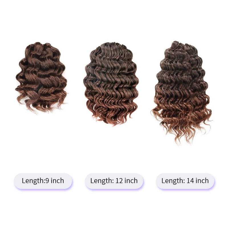12 Inch Ocean Wave Crochet Hair 6 Packs Pre Curled