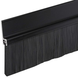 Adhesive Backed Brush Sweep Door Sweep (Black, 4 FT - 1 1/2" Long Brush)