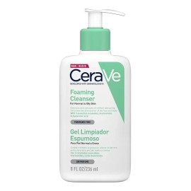CeraVe Gel Limpiador Espumoso Diario para Uso de Día o Noche, para Piel Grasa, Hipoalergénico y Libre de Parabenos, 236ml