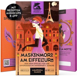 Gourmet Criminelle® Crime Dinner for Home, 4-6 People, Mysterious Murder Case, Mask Murder on the Eiffel Tower for Your Crime Dinner Party, Exciting Crime Dinner Game from 16 Years, 4-6 Players