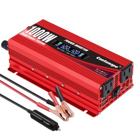 Cantonape 1000W/2000W(Peak) Car Power Inverter DC 12V to 110V AC Converter with LCD Display Dual AC Outlets and Dual USB Car Charger for Car Home Laptop Truck Red | Cantonape