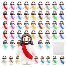 Yelsky Divine Light Little Jesus Figures 10 Colors, Mini Jesus Figurines in Bulk, Multicolor Baby Jesus, Christian Gatherings Sunday School Baptism Souvenirs (Classic 50pcs)