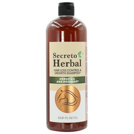 Champú Para El Crecimiento Del Cabello Secreto Herbal - Champú De Rutina De Cola De Caballo Y Romero Para Un Cabello Revitalizado - Secreto Herbal... 