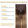 Mocona Clip in Hair Extensions Real Human Hair, 20 Inch