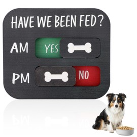Gosknor Dog Feeding Reminder, Strong Magnetic Force Have We Been Fed Pet Feeding Tracker Single Side AM/PM Daily Indication Chart Feed Your Pets Fridge Sign for Prevent Dog Cat Over or Under Feeding
