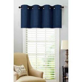 Regal Home Collections Luxurious Oversized Grommet Top Window Valance, Assorted Colors, (Navy)