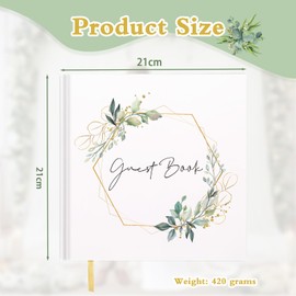 Wedding Guest Book with Questions to Fill In, 21 x 21 cm, 144 Pages, Vintage Style, with Golden Title, High-Quality Wedding Guest Book for Unforgettable Memories