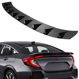 FINDAUTO ABS Rear Roof 9 Shark Fin Style Spoiler Wing Fits for 2016-2020 for Honda Civic Sedan Trunk Lip Spoiler