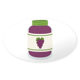 CafePress Grape Jelly Jar Sticker Oval Car Bumper Sticker