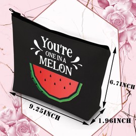 PLITI Watermelon Party Supplies You are One in a Melon Cute Pun Watermelon Party Bag Watermelon Cosmetic Bag(One in melon BblU)