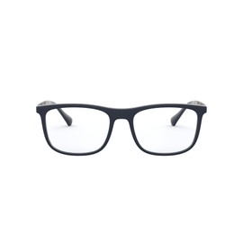 Emporio Armani Men's EA3170 Rectangular Sunglasses, Rubber Blue/Demo Lens, 55 mm