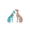 Handmade Mini Resin Whippet/Greyhound Figurines - Set of 2, Decorative