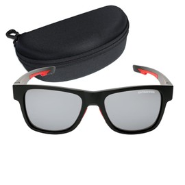 Captain Stag CS-009-1-EH-72 Men's Sunglasses with Sunglasses Case, Plastic Frame, Black