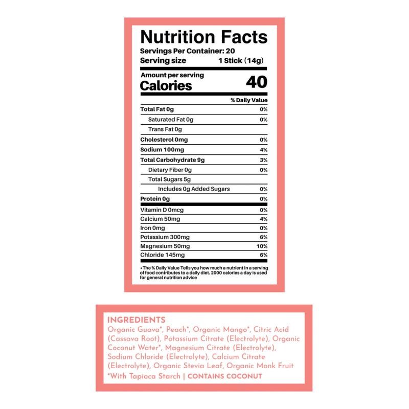 Just Ingredients Guava Mango Electrolytes – 20 Single Serving Hydration