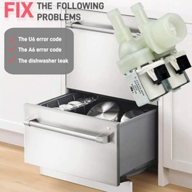 529730 Valve Inlet (OEM) fit for Fisher & Paykel Dishwasher, Replace 33390003, 522146,526850,AP6792087 Dishwasher Double Inlet Valve 24V