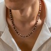 ONBRIG Puka Shell Necklace Mens Surfer Necklace Wooden Beaded Necklaces