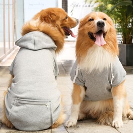 Dog Hoodie Pet Clothes Dog Hoodies with Pocket Basic Hoodie Sweater for Small Medium Large Dogs Grey M