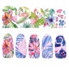 Set of 12 Flamingo Flower Flower Monstera Nail Stickers Water