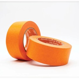 LAUCO 3/4 in. x 60 Yd (12 Roll) Orange Automotive Refinishing Masking Tape, Moisture, UV, and Heat Resistant, Multi-Purpose Masking Tape, No Residue (19540-12)