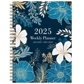 2025 Planner – Weekly and Monthly Planner 2025, from JAN 2025 to DEC 2025, 6.4" x 8.5" with Tabs, Flexible Hardcover, Thick Paper, Strong Twin-Wire Binding, Back Pocket, Inspirational Quotes ＆ Notes (D)