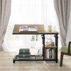 Tribesigns Height Adjustable C Table with Wheels, Mobile Couch Snack