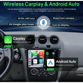 Car Radio Stereo for Nissan Altima 2008-2012: Upgrade 2+64GB 5G-WIFI 9" 1280*800 Touch Screen Head Unit - Wireless Carplay Android Auto Bluetooth GPS RDS FM Mirror Link Backup Camera SWC (Manual AC)