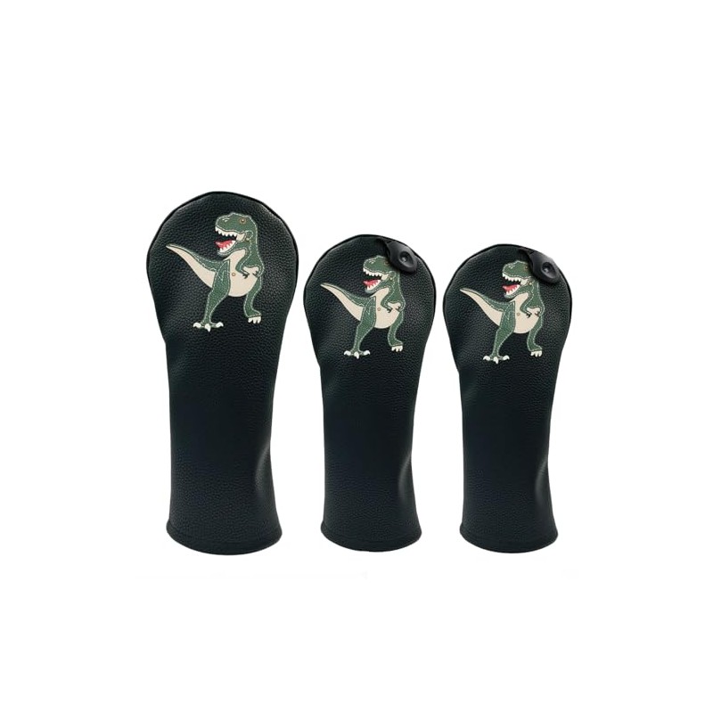 Dinosaur PU Leather Golf Club Covers Driver Headcovers Fairway Woods