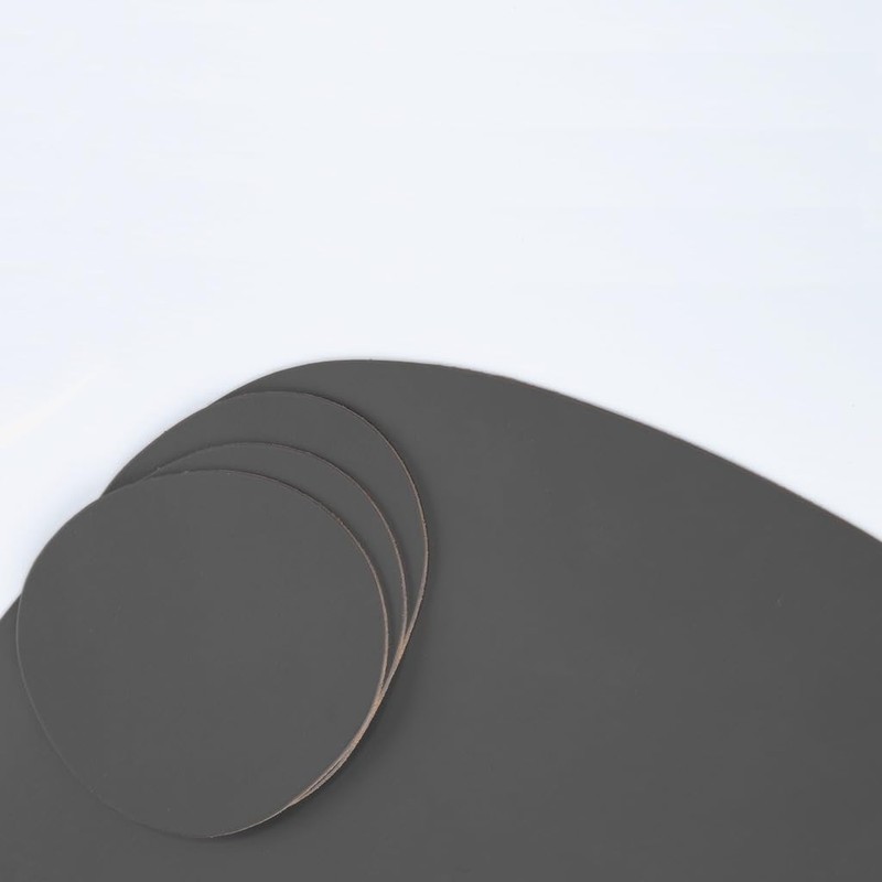 Vacavaliente Conjunto de porta-copos, couro, cinzento