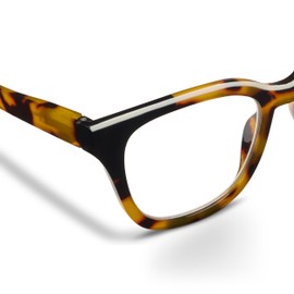 Peepers by PeeperSpecs Women's Tokyo Tortoise/Black Cat Eye Reading Glasses, 1.25