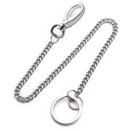 Key Chain, 38cm Long Heavy Duty Key Ring with Belt Clip For Men&Women Silver