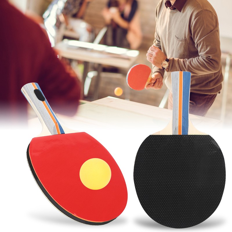2PCS Table Tennis Rackets Inverted Rubber Paddles with 3 Ping