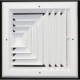 HVAC Premium 10'' x 10'' - 3-Way Extruded Aluminum Ceiling Diffuser Square - HVAC Vent Cover