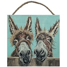 Louise Brown Double Trouble Wooden Wall Art, Multi-Colour, 20 x 20 cm