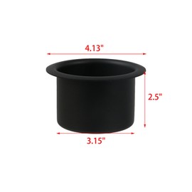 Wealrit 2 Pcs Metal Couch Cup Holder 4.13" x 3.15" x 2.5" Recliner-Handles Cup Holder Insert Replacement for Sofa Car Poker Table(Black)