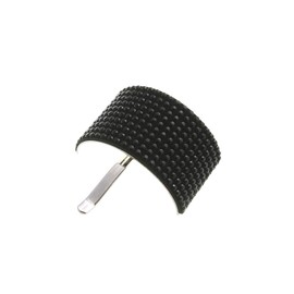 VingTAINE H7306-BK Studded Curved Plate Pony Hook Hair Cuff, Pony Cuff, Hair Cuff, Mature Style, Simple, Black