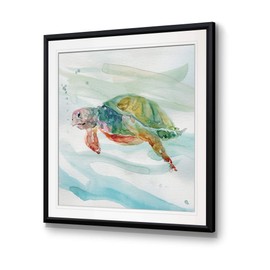 Turtle Tropics II Sea Animal Wall Decor Painting Coastal Art Framed Nautical Artwork Ocean Beach Canvas Prints