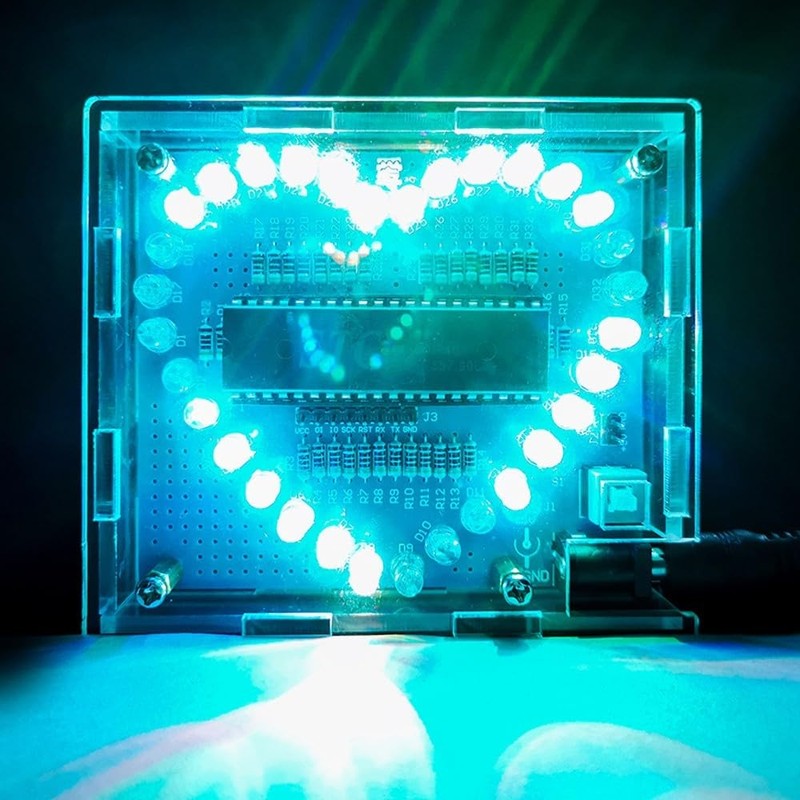 LED Heart-Shaped Light Electronics Module, Electronic DIY Circuit Kit Single