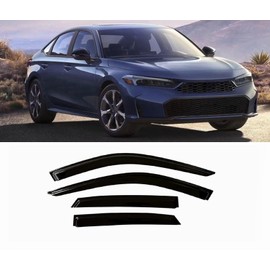 ZZDSNJ ZZDSNJ Tape-On Window Visors 4-Piece for 2022-2025 Honda Civic Sedan Sun Rain Guards Shield Shade Smoke