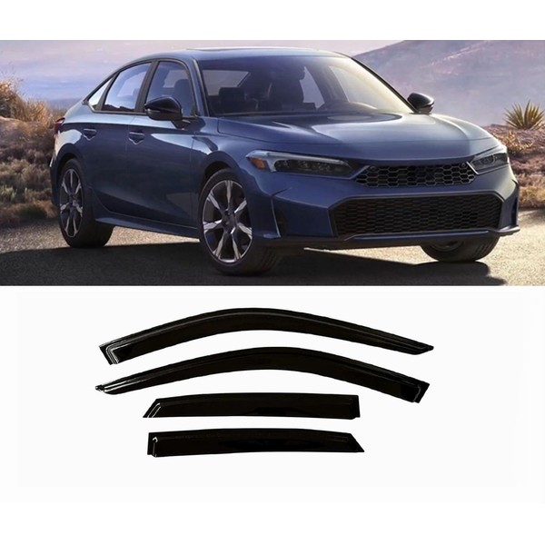 ZZDSNJ ZZDSNJ Tape-On Window Visors 4-Piece for 2022-2025 Honda Civic