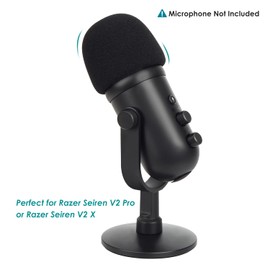 YOUSHARES Microphone Windscreen Foam Mic Covers Foam Pop Filter Compatible with Razer Seiren V2 Pro or Razer Seiren V2 X Mic, to Blocks Out Plosives