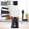 5-in-1 Rotary Cheese Grater with Handle – Stainless Steel Blades,