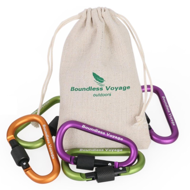 Boundless Voyage 8pcs Outdoor Aluminum D Ring Keychain Camping Carabiners