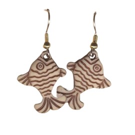 Team-Zebra Funky Earrings & Novelty Jewelry Funky Retro PRIMITIVE FISH EARRINGS Boho African Novelty Charms Costume Jewelry