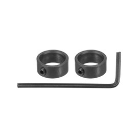 PATIKIL Bore 16mm Shaft Collar 22mm OD 8mm Thickness, 2 Pack Carbon Steel Landing Gear Stopper Wheel Collar with Set Screw & Wrench for Machine Tool Industry, Silver