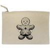 'Gingerbread Man' Canvas Clutch Bag/Accessory Case (CL00034945)