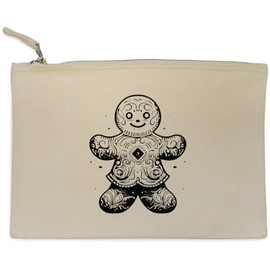 'Gingerbread Man' Canvas Clutch Bag/Accessory Case (CL00034945)