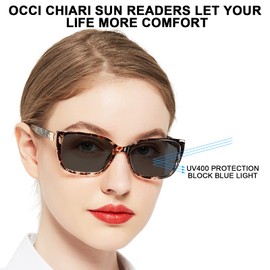 OCCI CHIARI Huge Sunglasses Readers for Women 1.25 Reading Sunglasses with magnification Outdoor Oversized Frame(1.0 1.25 1.5 1.75 2.0 2.25 2.5 2.75 3.0 3.5)